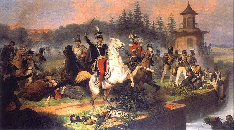 January Suchodolski Death of Prince Jozef Poniatowskiin in the Battle of Leipzig. Germany oil painting art